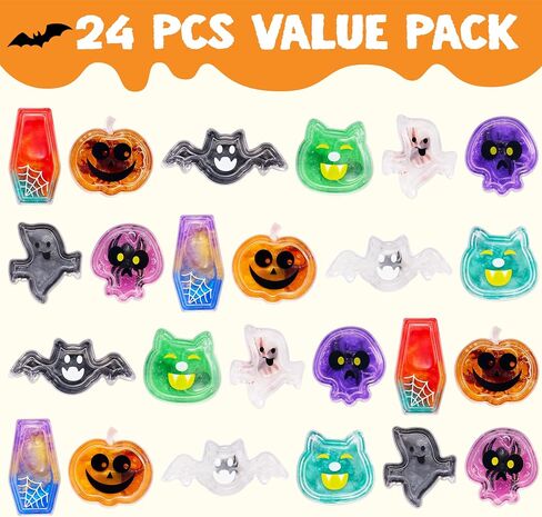 Joyin 24 PCS Halloween Slime Toys ، تمتد ألعاب Squishy لصالح الحفلات الهالوين ، وتوتر الوحل الوحل للأطفال ، أو خدعة أو علاج حشو حقيبة Goodie ، والطلاب جائزة الفصل الدراسي in Kuwait