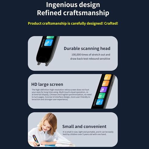 Translation Pen, 3.71-inch Screen Scanning Translator Pen, 112 Languages, Offline Text Extract, Support for Learning, Business Trips in Saudi Arabia