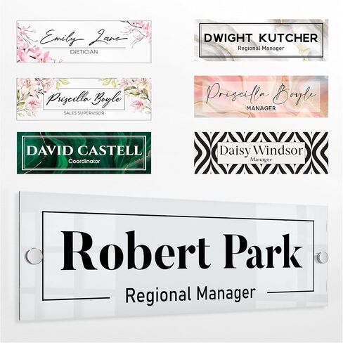 Personalized Acrylic Door Name Plate - 28 Backgrounds - Custom Name Plate for Wall, Office Decor, Teacher Appreciation Gifts in Saudi Arabia
