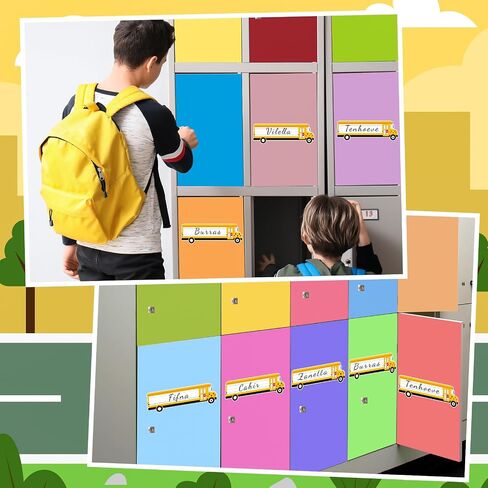36 Pcs Classroom Name Tags for Desk, Self Adhesive Name Plates for Student Desks, School Bus Smile Design Desk Labels for Kindergarten Preschool Name Tags Classroom Supplies (Bus Body) in Saudi Arabia