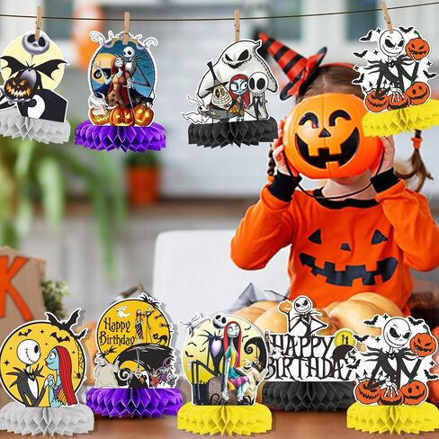 9pcs كابوس عيد ميلاد مركزية العسل الكابوس كابوس زخارف الجدول كابوس قبل الزخارف لكابوس عيد ميلاد عيد ميلاد عيد ميلاد عيد ميلاد الهالوين حفلة عيد ميلاد الهالوين in Saudi Arabia