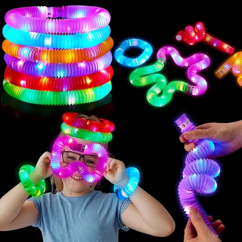 JOYIN 12PCS Halloween Glow Sticks Bulk Party Pack, Halloween Light Up Pop Tube Toys, 6 Colors Glowsticks for Kids Trick or Treat, Holiday Glow in the Dark Party Supplies Favors, Camp Games Activities in Saudi Arabia