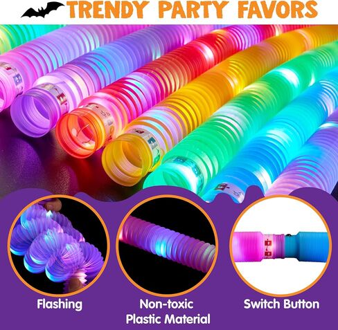 JOYIN 12PCS Halloween Glow Sticks Bulk Party Pack, Halloween Light Up Pop Tube Toys, 6 Colors Glowsticks for Kids Trick or Treat, Holiday Glow in the Dark Party Supplies Favors, Camp Games Activities in Saudi Arabia