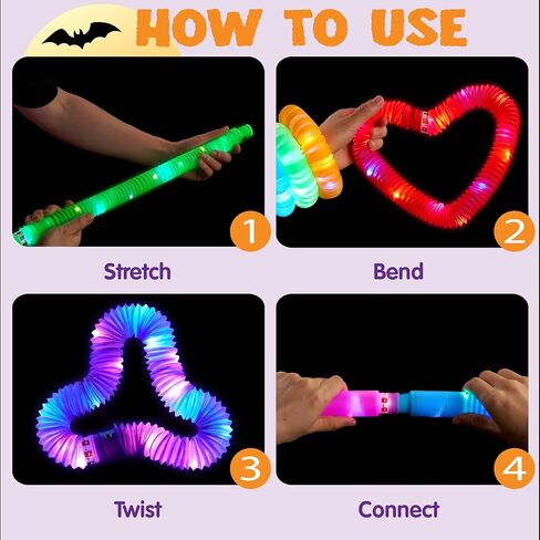 JOYIN 12PCS Halloween Glow Sticks Bulk Party Pack, Halloween Light Up Pop Tube Toys, 6 Colors Glowsticks for Kids Trick or Treat, Holiday Glow in the Dark Party Supplies Favors, Camp Games Activities in Saudi Arabia