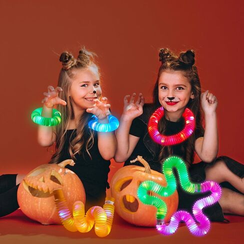 JOYIN 12PCS Halloween Glow Sticks Bulk Party Pack, Halloween Light Up Pop Tube Toys, 6 Colors Glowsticks for Kids Trick or Treat, Holiday Glow in the Dark Party Supplies Favors, Camp Games Activities in Saudi Arabia