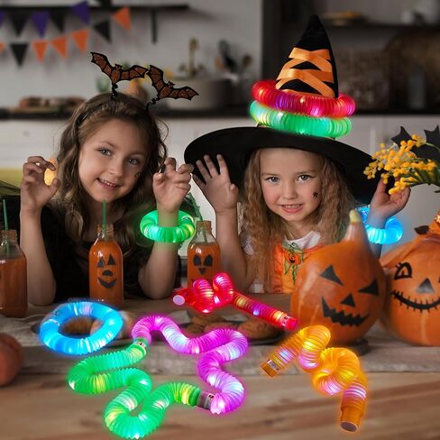JOYIN 12PCS Halloween Glow Sticks Bulk Party Pack, Halloween Light Up Pop Tube Toys, 6 Colors Glowsticks for Kids Trick or Treat, Holiday Glow in the Dark Party Supplies Favors, Camp Games Activities in Saudi Arabia