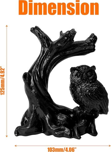 Owl Sphere Holder Crystal Stand Ball Resin Display – 4.92''x4.06'' Natural Quartz Wood Base Figurine, Stable Desktop Decoration for Bedroom, Office, Living Room, Study – Crystal Ball Decor Gift in Saudi Arabia