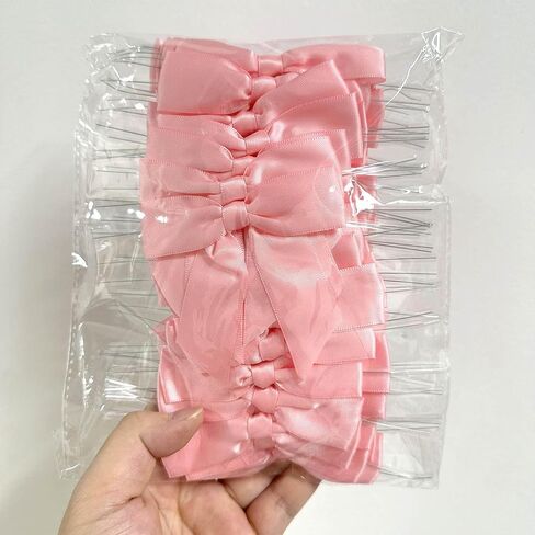 50 PCS Pink Twist Tip Bows ، أقواس شريط الساتان 3.5 بوصة ، ديكور القوس الكبير للحرف اليدوية. in Kuwait