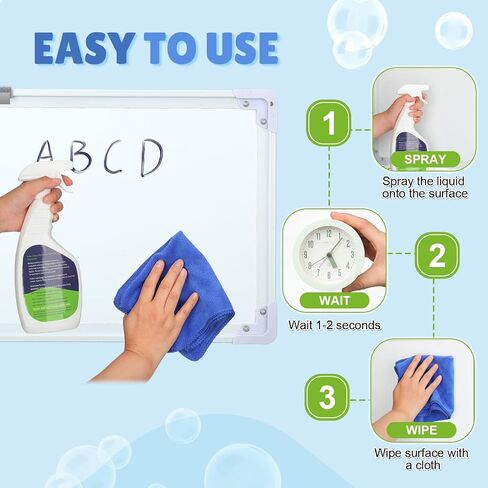 8 Pcs Whiteboard Cleaner Set 4 17 fl oz Dry Erase Board Liquid Cleaner with 4 Cloths White Board Cleaning Spray for Classroom Chalkboard Home Office in Saudi Arabia