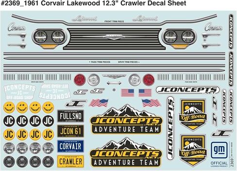 J Concepts Inc. 1961 Corvair Lakewood 12.3 Wheel Base JCO0480 Car/Truck Bodies Wings & Decals in Saudi Arabia