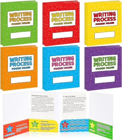 24Pcs Writing Bulk Folders with Pockets for Students Writing Process Folders Homework Folder 4 Pocket Take Home Folder Educational and Learning Activities Supplies for Classroom Teacher Back to School in Saudi Arabia