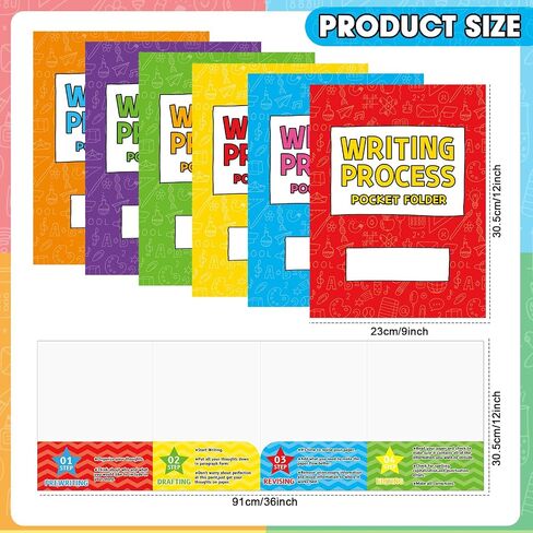 24Pcs Writing Bulk Folders with Pockets for Students Writing Process Folders Homework Folder 4 Pocket Take Home Folder Educational and Learning Activities Supplies for Classroom Teacher Back to School in Saudi Arabia