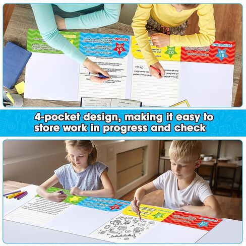 24Pcs Writing Bulk Folders with Pockets for Students Writing Process Folders Homework Folder 4 Pocket Take Home Folder Educational and Learning Activities Supplies for Classroom Teacher Back to School in Saudi Arabia