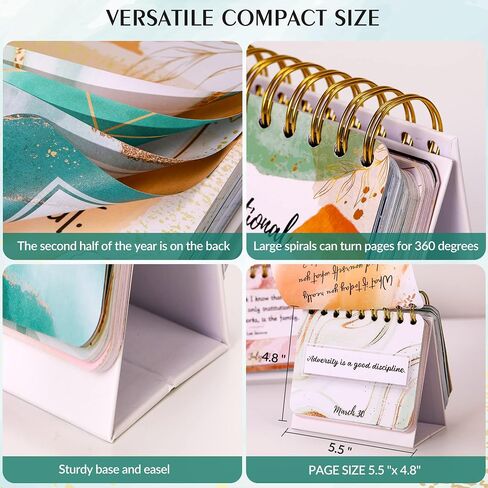 التقويم اليومي التحفيزي والملهمي - التقويم اليومي الوجه مع اقتباسات ملهمة ، 5.5 "× 4.8" ، التقويم الدائم غير المؤرخ ، ديكور المكتب للمكتب ، ديكورات مكتب لمكتب النساء ، الهدايا الملهمة للنساء in Kuwait