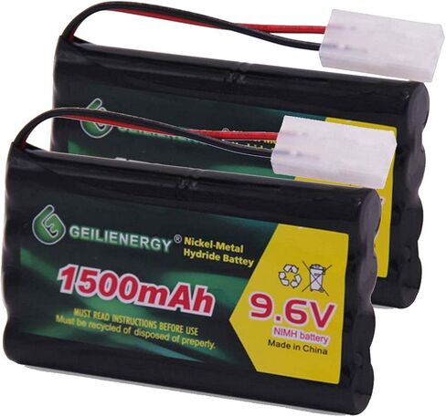 9.6V Rc Battery 1500mAh Rechargeable Ni-MH Battery Pack with Standard Tamiya Connector and USB Charger Cable for RC Car, Robots, RC Monster Truck (1 Pack) in Kuwait