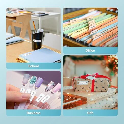 آلة صنع الملصقات DEEPIN، صانع ملصقات بلوتوث محمول مع شريط، طابعة ملصقات حرارية، قوالب متعددة للهاتف، طابعة ملصقات ملصقات صغيرة لتنظيم مكاتب الأعمال باللون الأسود in Kuwait