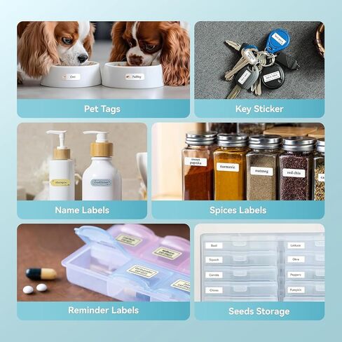 آلة صنع الملصقات DEEPIN، صانع ملصقات بلوتوث محمول مع شريط، طابعة ملصقات حرارية، قوالب متعددة للهاتف، طابعة ملصقات ملصقات صغيرة لتنظيم مكاتب الأعمال باللون الأسود in Kuwait