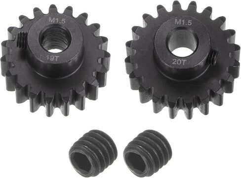 UXCELL MOD 1.5 PINION GEAR SET 8MM SHAFT 19T 20T MOTER GEARS HANDERED STEEL PINION GEAR OF RC CAR (2PCS) in Saudi Arabia