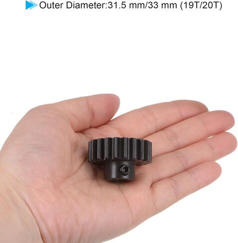 UXCELL MOD 1.5 PINION GEAR SET 8MM SHAFT 19T 20T MOTER GEARS HANDERED STEEL PINION GEAR OF RC CAR (2PCS) in Saudi Arabia