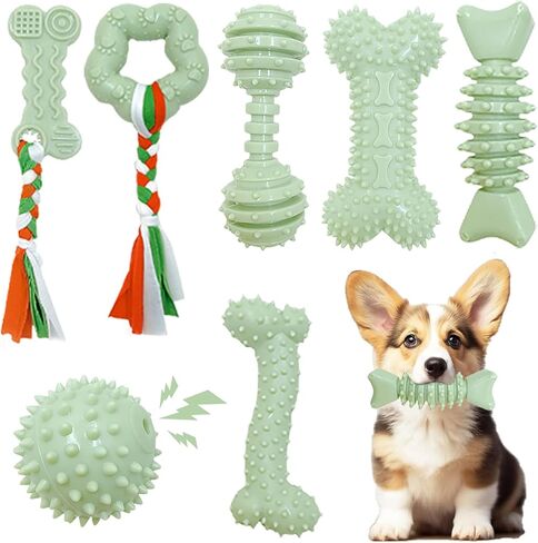 Puppy Toys - 7 Pack Puppies & Small Dogs Chew Toys for Teething,Relieves Teething Anxiety, Soft & Durable Interactive Toys, Not for Heavy Chewer in Saudi Arabia