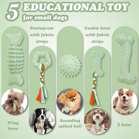 Puppy Toys - 7 Pack Puppies & Small Dogs Chew Toys for Teething,Relieves Teething Anxiety, Soft & Durable Interactive Toys, Not for Heavy Chewer in Saudi Arabia
