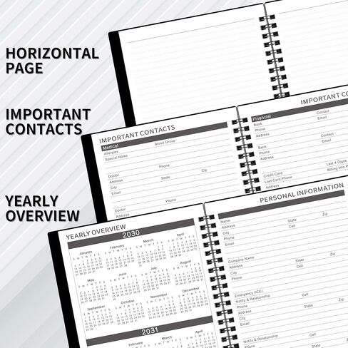 2026-2030 Monthly Planner - 5 year planner, JAN. 2026 - DEC. 2030, 6.2" x 8.3", 5 year calendar 2026-2030 monthly planner, Monthly Planners/Calendar with Waterproof Cover, Twin-Wire Binding, Tabs, Storage Pocket, Classic Black in Saudi Arabia