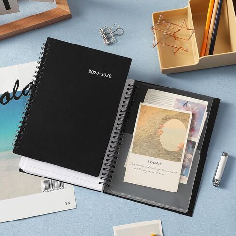 2026-2030 Monthly Planner - 5 year planner, JAN. 2026 - DEC. 2030, 6.2" x 8.3", 5 year calendar 2026-2030 monthly planner, Monthly Planners/Calendar with Waterproof Cover, Twin-Wire Binding, Tabs, Storage Pocket, Classic Black in Saudi Arabia