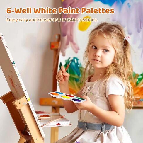 100 Pcs White 6-Well Paint Mixing Palettes, Rectangular Trays for Watercolor & Oil Paints, Art Craft Tools in Saudi Arabia