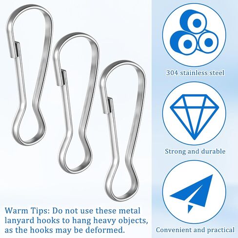 100 PCS Stainless Steel Spring Lanyard Hooks, Small Spring Snap Hooks Silver Rust-Proof Lanyard Snap Clip Hook for Id Card Key Chain Wallets Purse Zipper Pull Badge Holder Clasp DIY Craft (25mm) in Saudi Arabia