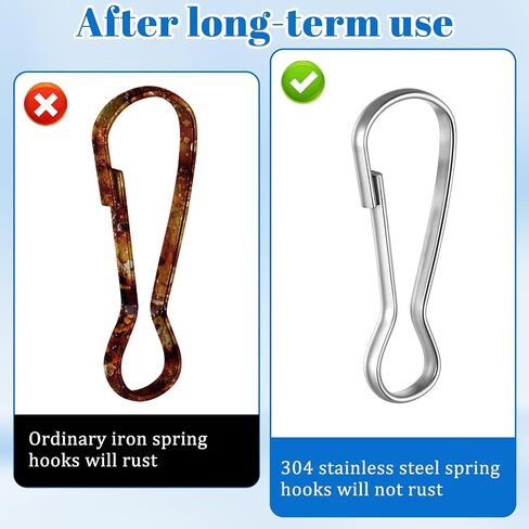 100 PCS Stainless Steel Spring Lanyard Hooks, Small Spring Snap Hooks Silver Rust-Proof Lanyard Snap Clip Hook for Id Card Key Chain Wallets Purse Zipper Pull Badge Holder Clasp DIY Craft (25mm) in Saudi Arabia