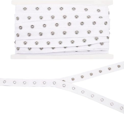 BENECREAT 5 Yards White Metal Snap Button Tape Trim, 3/4 inch Sewing Snap Fastener Tape, Silver Press Stud Tape Ribbon for Jumpsuits, Clothes, Sewing Crafting in Saudi Arabia