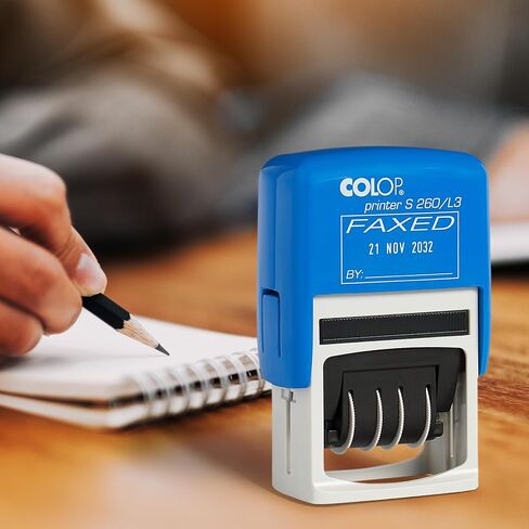 COLOP Self-Inking S 260 Message Dater, Non-Toxic and Water Based Ink, Adjustable Date Stamp (Received) in Saudi Arabia
