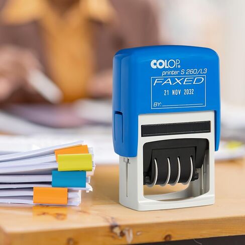COLOP Self-Inking S 260 Message Dater, Non-Toxic and Water Based Ink, Adjustable Date Stamp (Received) in Saudi Arabia