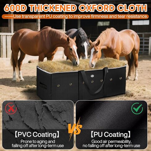 1pcs Large Hay Bag for Horses 600D,44x16x20 Hay Bale Storage Bag with Zipper,Carry Handles and PU Waterproofing,Oxford Fabric eavy Duty Tote Storage, for Cattle Goats Sheep Horse Supplies in Kuwait