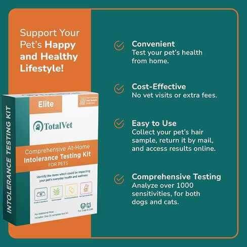 Pet Allergy Test - at-Home Pet Intolerance Test for Dogs and Cats - Food, Ingredients, Environment, Nutritional, Additives, Sensitivities in Saudi Arabia