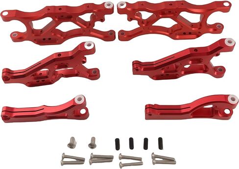 Aluminum Front Upper & Lower Suspension Arms + Rear Arms for Arrma 1/8 Typhon 6S & 1/7 Felony/Infraction/Limitless – Upgrade Parts Replace AR330503, AR330215, AR330192 (Red) in Saudi Arabia