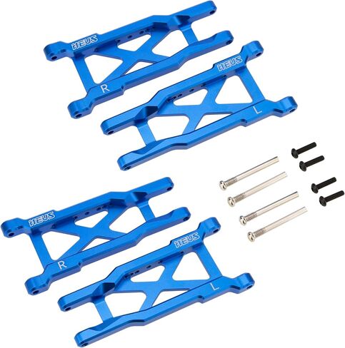 MEUS Racing Aluminum Suspension Arms L/R ONLY for Traxxas NEW 1/10 4X4 Slash/Rustler/F-150 Raptor R/Hoss/Jato/Fiesta with 9080 Extreme Heavy Duty Upgrade Kit #3655 (Black) in Saudi Arabia