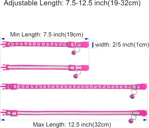 2 Pack Breakaway Cat Collars with Bells, Reflective Design and Claw Print Design, Safety Buckle, Adjustable 7.5-12.5 Inches for Kittens & Cats (Sky Blue) in Saudi Arabia