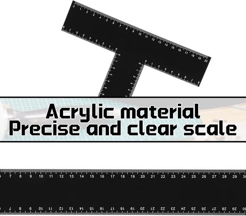 2 Pack T Square Rulers ، 12 Inch Acrylic T Ruler ، أدوات الصياغة ، حاكم مهندس للمهندسين والفنانين التخطيط العام فن العمل ، صياغة صياغة الكتب الدقيقة in Saudi Arabia