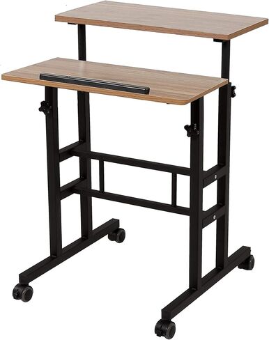 SDADI Adjustable Height Standing Desk with Swinging Footrest Optional for Standing and Seating 2 Modes, Light Grain L101XWFLT in Kuwait