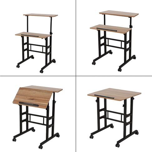 SDADI Adjustable Height Standing Desk with Swinging Footrest Optional for Standing and Seating 2 Modes, Light Grain L101XWFLT in Kuwait