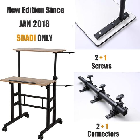 SDADI Adjustable Height Standing Desk with Swinging Footrest Optional for Standing and Seating 2 Modes, Light Grain L101XWFLT in Kuwait