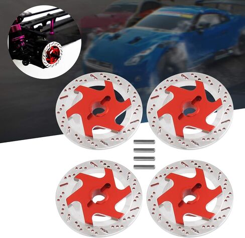 سبيكة الألومنيوم CNC محاكاة القرص الفرامل محاكاة Universal Fit RC Car 1:10 (الأحمر) in Saudi Arabia