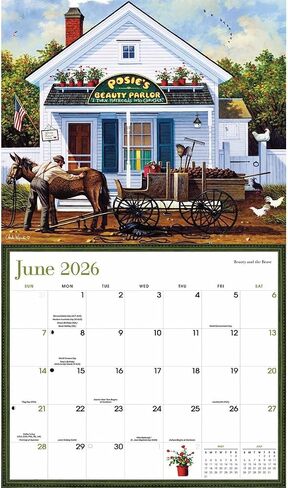 Charles Wysocki Americana 12x14 Deluxe 2026 Wall Calendar in Kuwait