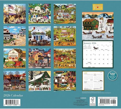 Charles Wysocki Americana 12x14 Deluxe 2026 Wall Calendar in Kuwait