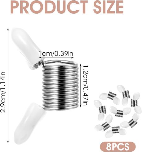 8Pcs Bead Stop for Jewelry Making, Spring Bead Clamps with White Handles Creative Wire Ends Beaded Clip Jewelry Making Tool to Prevent Beads from Falling for Handmade Bracelets and Necklace in Saudi Arabia