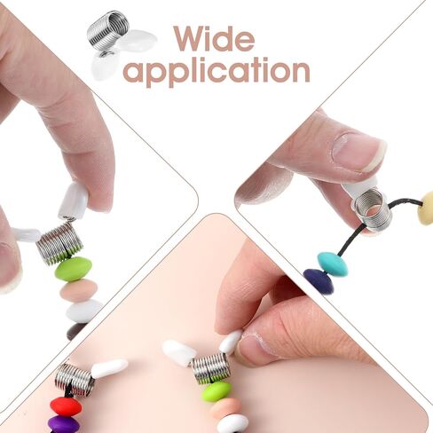 8Pcs Bead Stop for Jewelry Making, Spring Bead Clamps with White Handles Creative Wire Ends Beaded Clip Jewelry Making Tool to Prevent Beads from Falling for Handmade Bracelets and Necklace in Saudi Arabia