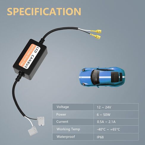 SAPILIT 9007 Canbus Decoder LED Anti Flicker Harness, Resistor Decoders Error Free, Warning Canceller Capacitors, Pack of 2 in Saudi Arabia
