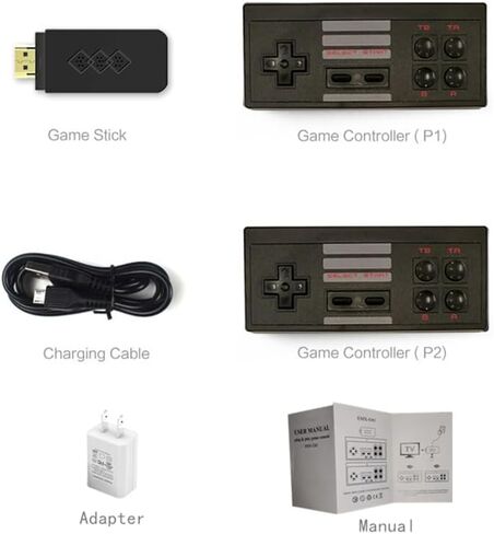 Extreme Mini Game Box with 2 Wireless Controllers, PwuePwle Plug and Play Video Game System for TV, Nostalgia Gift for Family Game Night, Ideal Gift for Teens and Adults in Saudi Arabia
