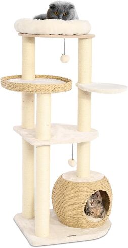 شجرة القط الحديثة Kamaboko ، 39 "أشجار القطط الطويلة للقطط Climb Play & REST ، TREE in Kuwait